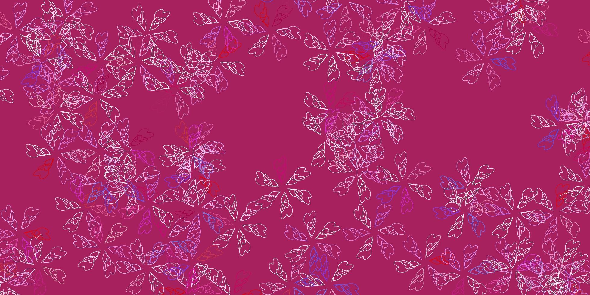 patrón abstracto de vector rosa con hojas.