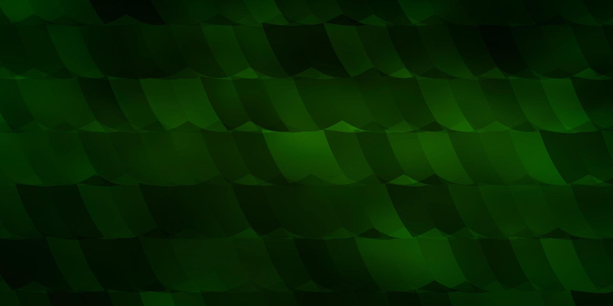 Dark Green vector background with set of hexagons.