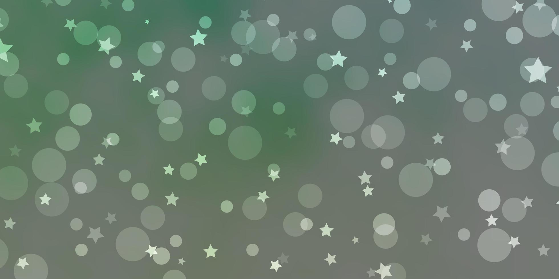 Light Green vector layout with circles, stars.