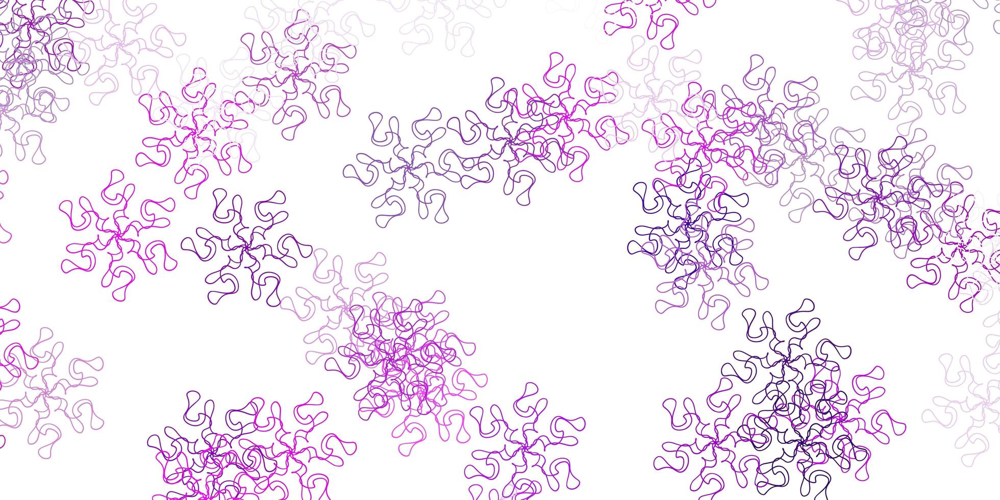 textura de doodle de vector púrpura claro, rosa con flores.