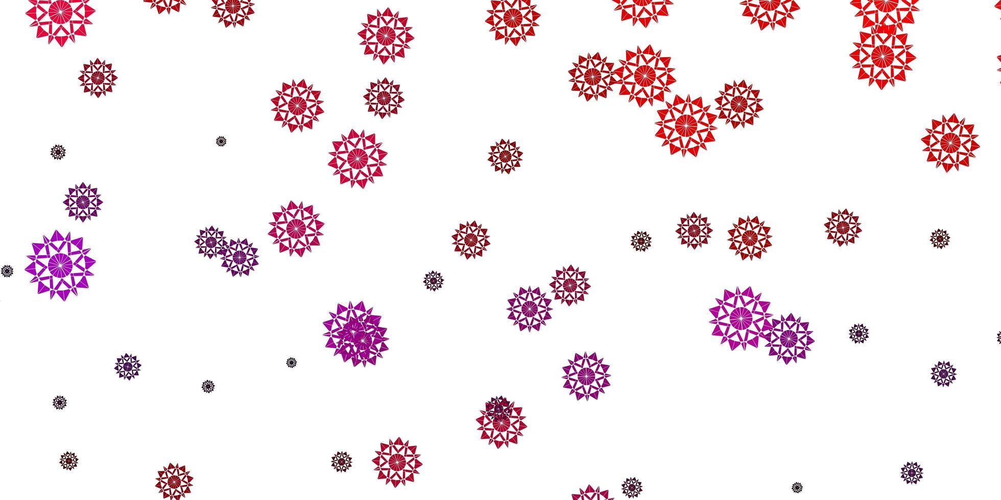 Light Pink, Red vector texture with bright snowflakes.