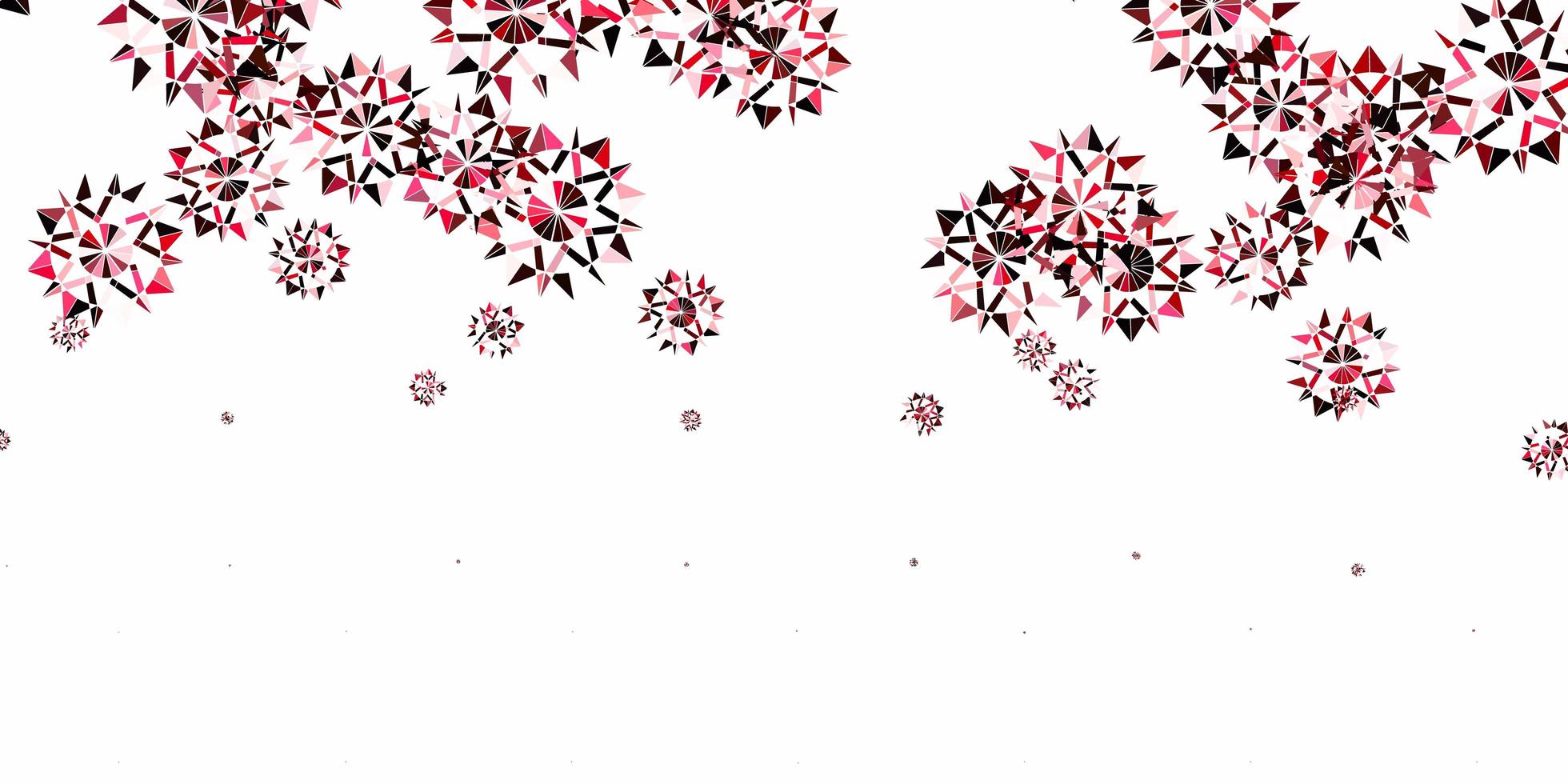 Light Pink, Red vector backdrop with xmas snowflakes.