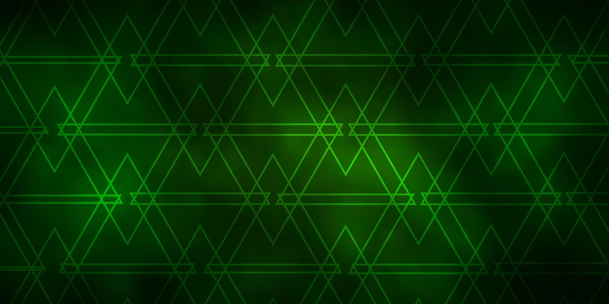Dark Green vector template with lines, triangles.