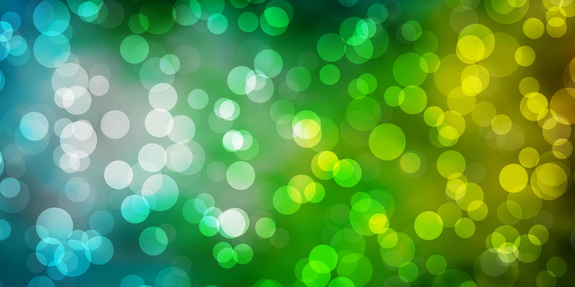 Light Blue, Green vector background with circles