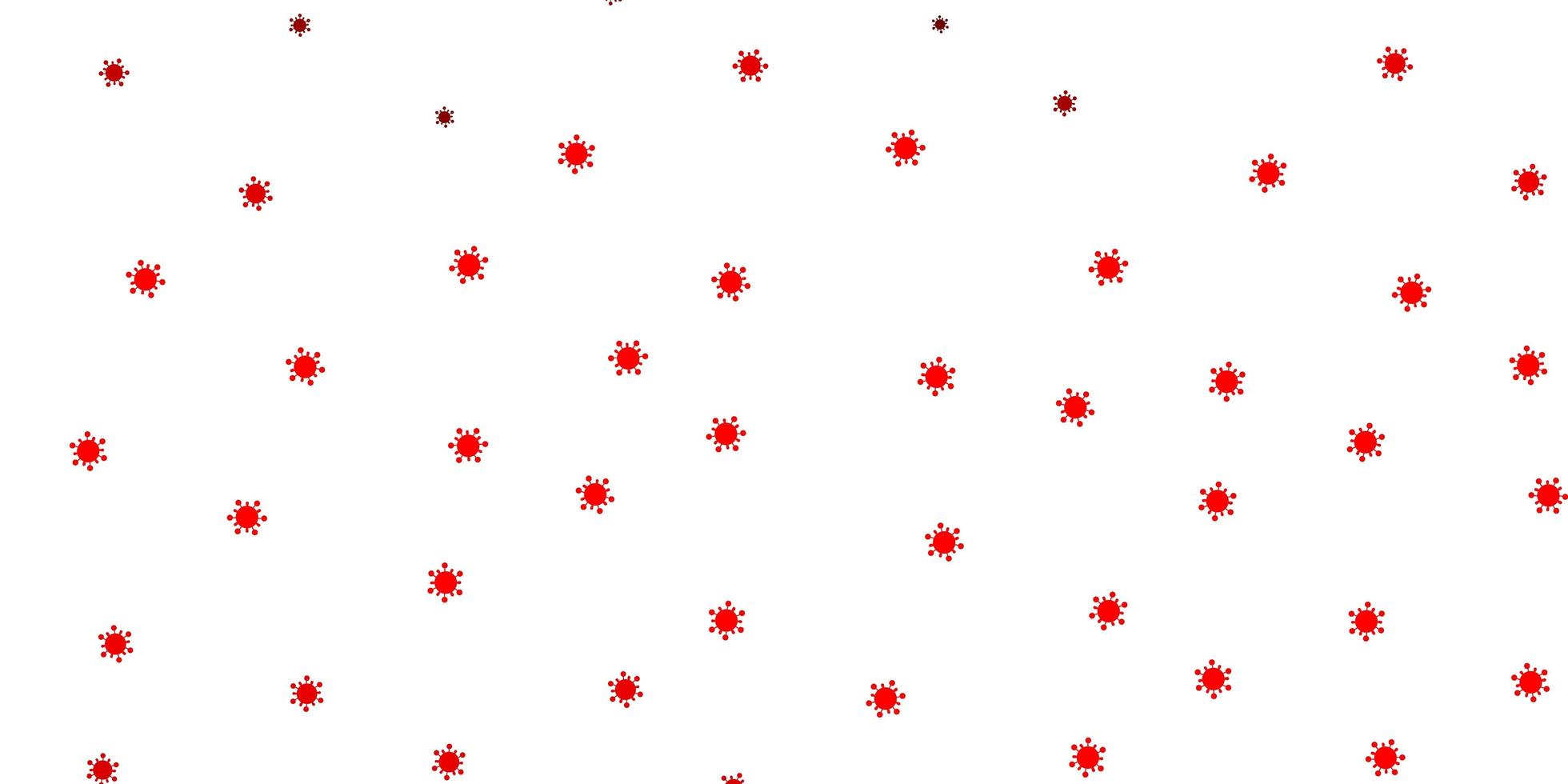patrón de vector rojo claro con elementos de coronavirus