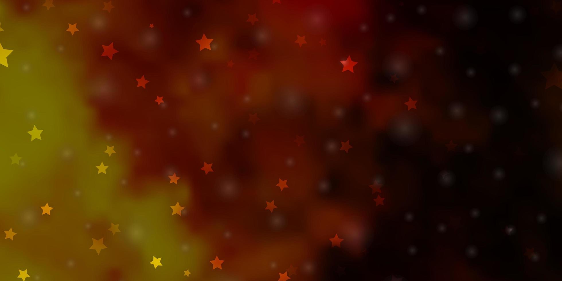 textura de vector amarillo oscuro con hermosas estrellas.