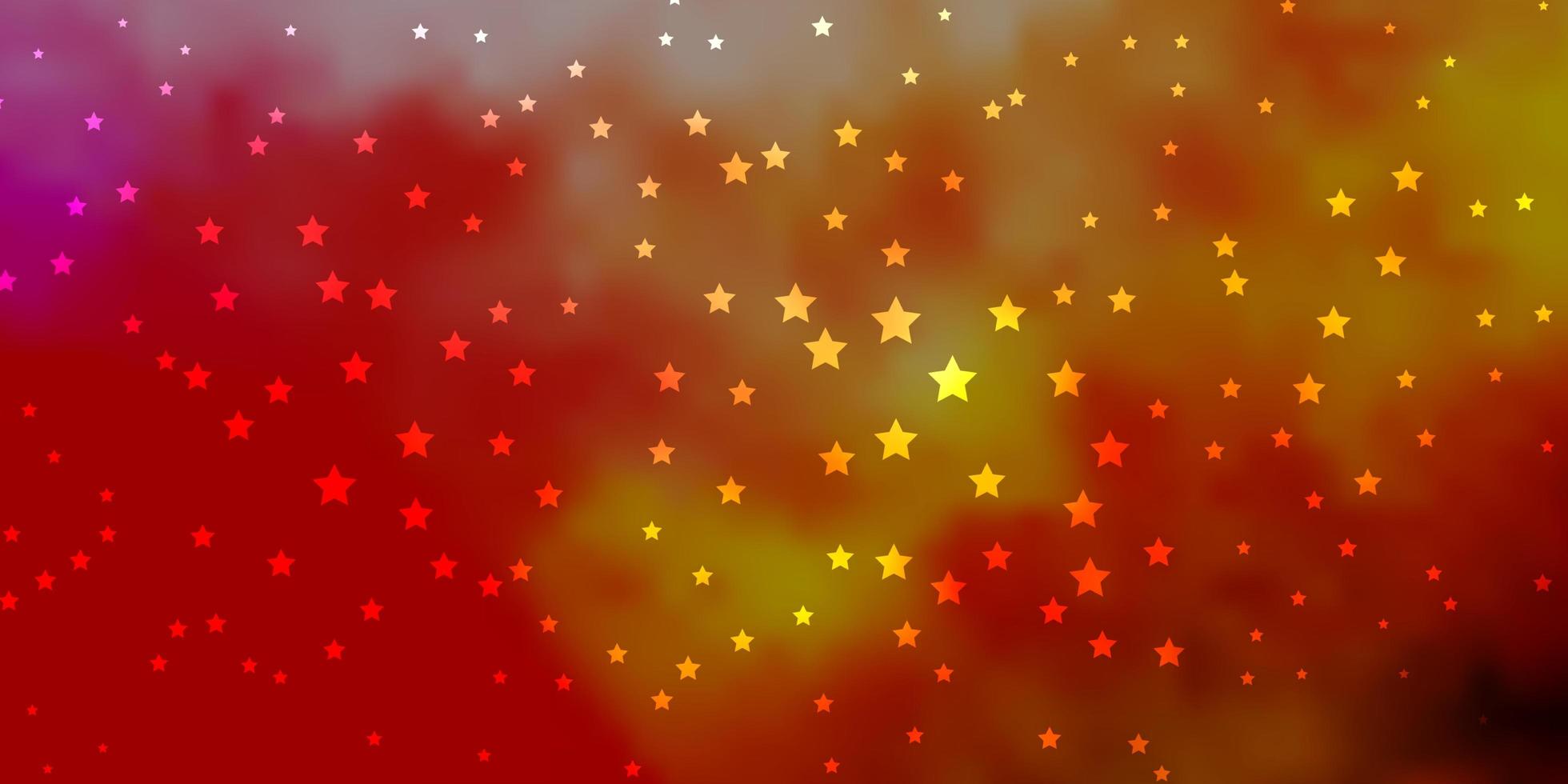 Dark Red, Yellow vector template with neon stars.