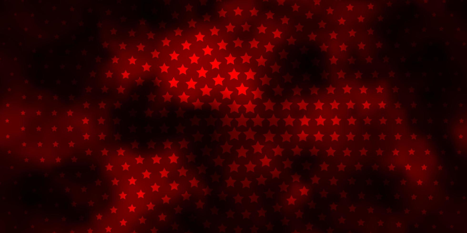 Dark Red vector background with colorful stars