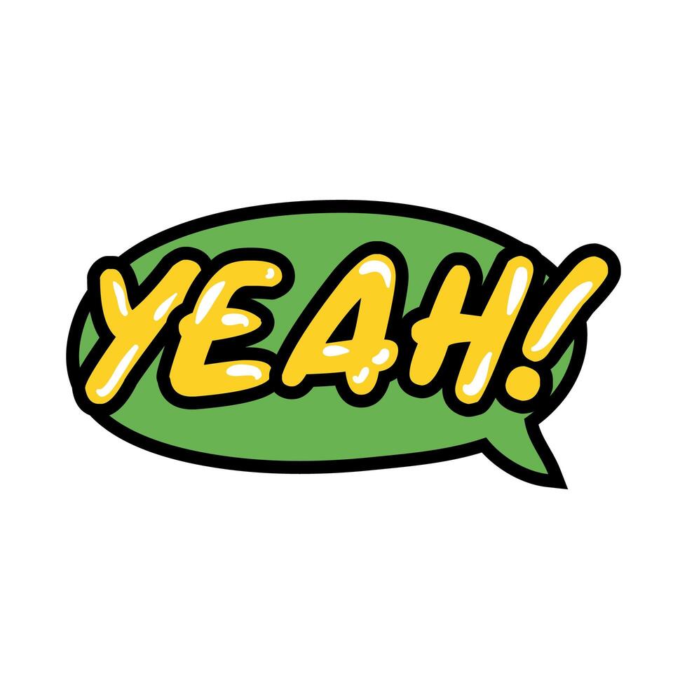 speech bubble with yeah expression, word pop art flat style 1889299