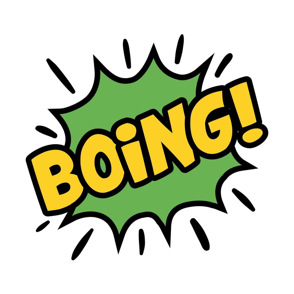 expression cloud with boing word, pop art flat style vector