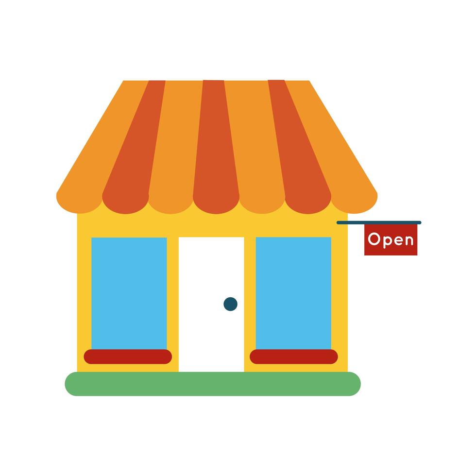 store front line and fill style icon vector