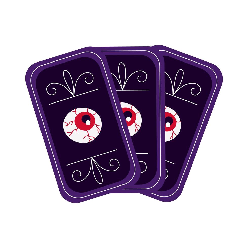 halloween fortune telling cards flat style vector