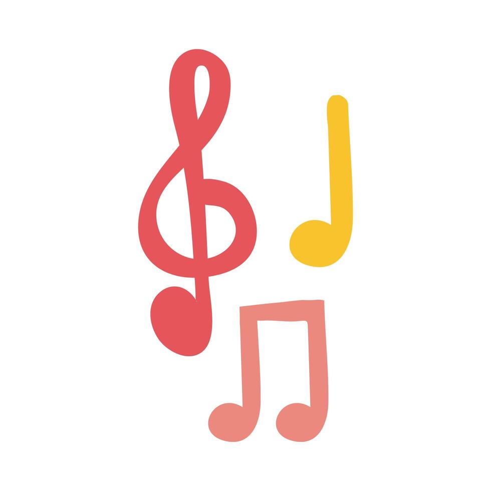 icono de estilo plano de notas musicales vector