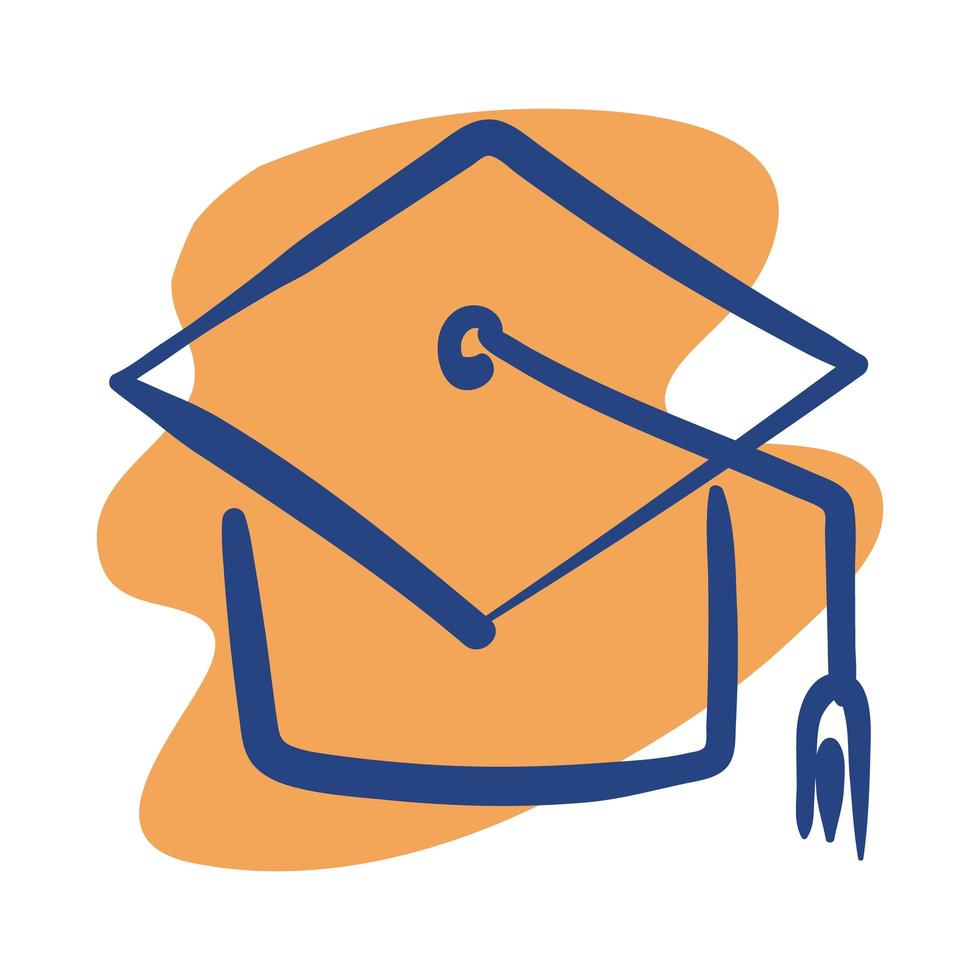 graduation hat line style icon vector