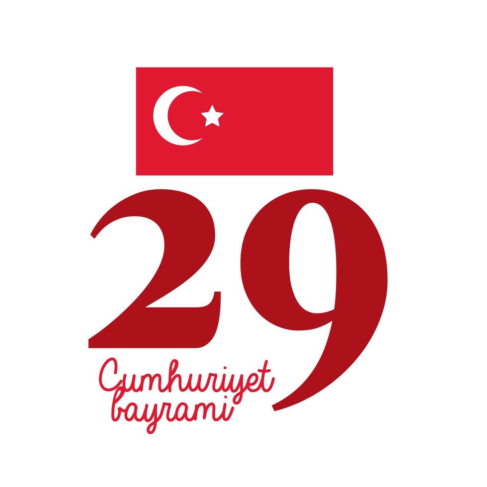 Turkey Republic Day with turkey flag flat style vector