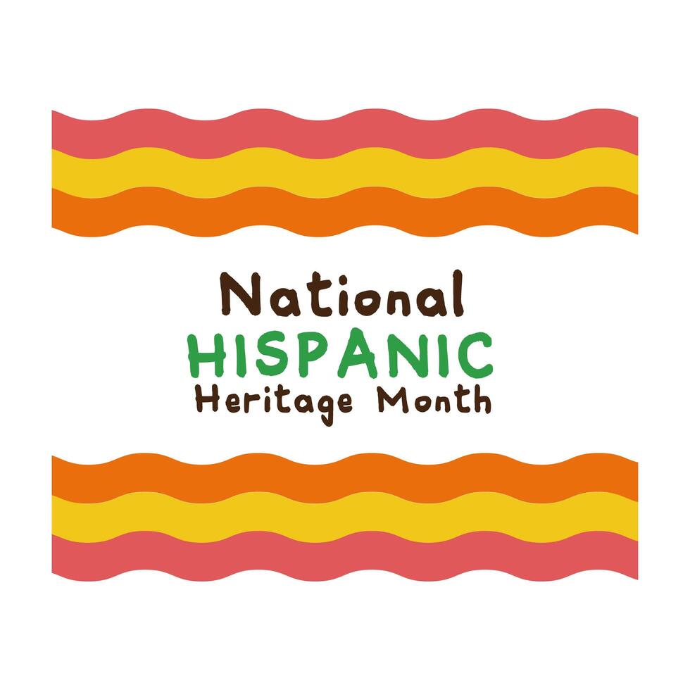 national hispanic heritage lettering with flags flat style icon vector