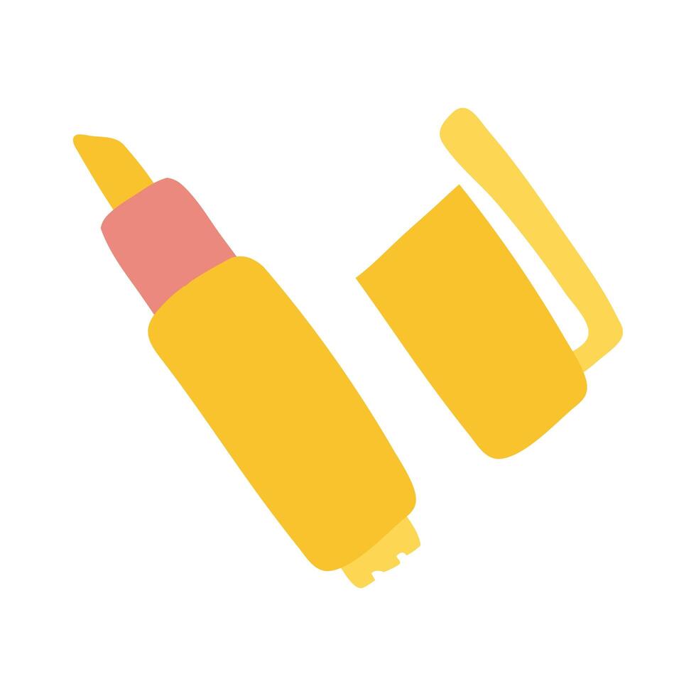 highlighting marker flat style icon vector