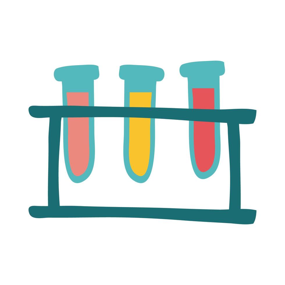 test tubes in laboratory flat style icon vector