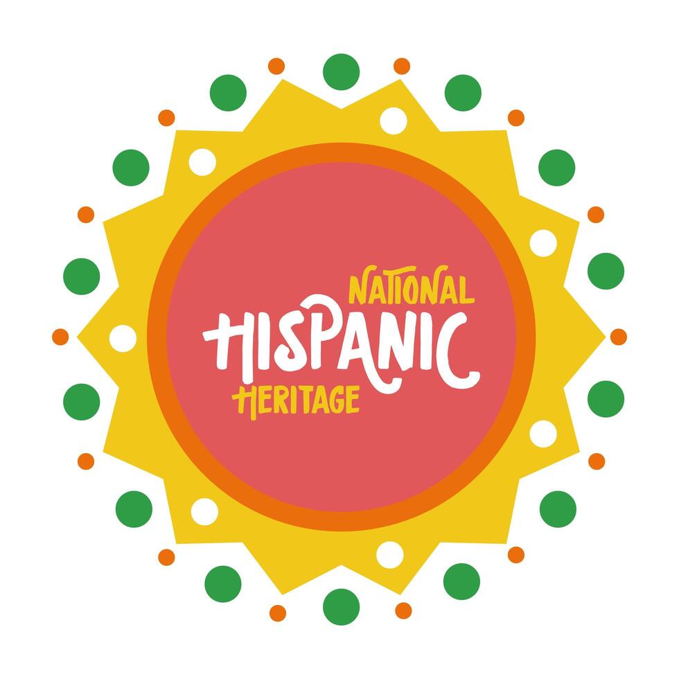 national hispanic heritage lettering in lace flat style vector