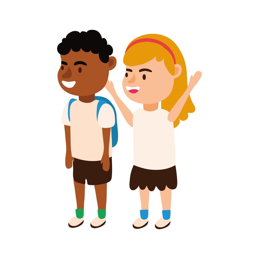 two diverse students vector