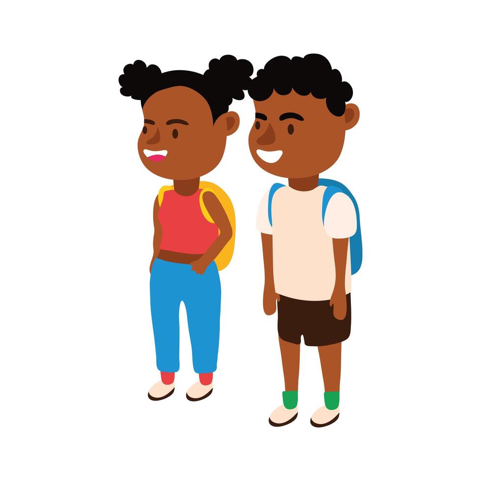 little black student characters vector