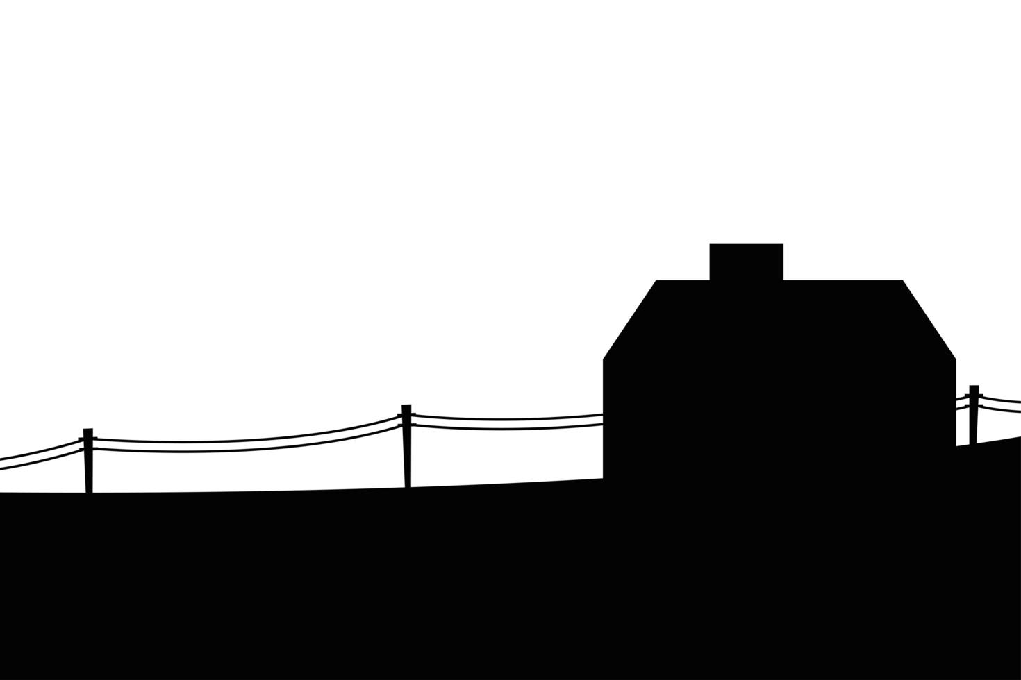 Isolated house silhouette with fence vector design