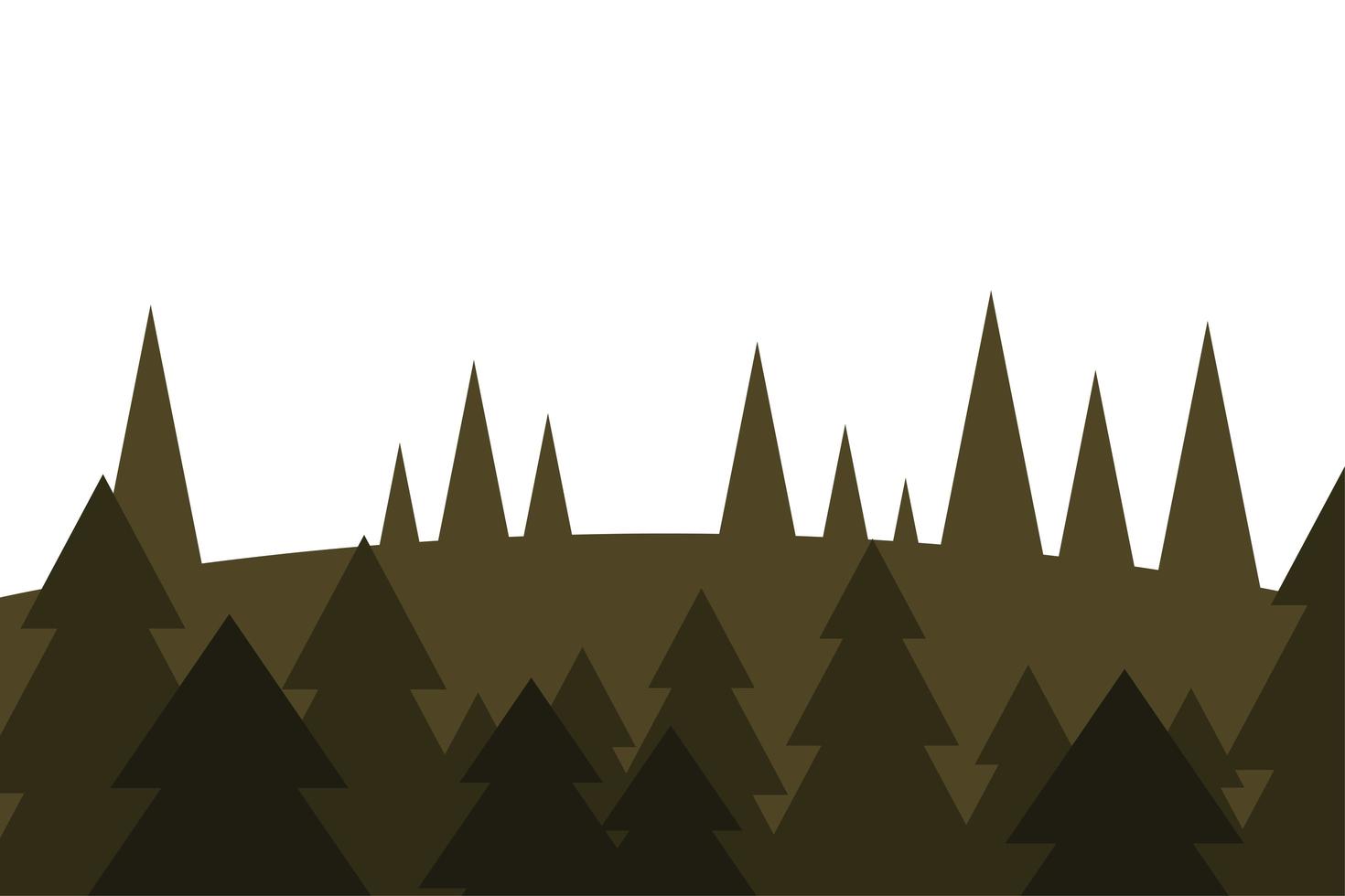 pinos en diseño vectorial de montaña vector