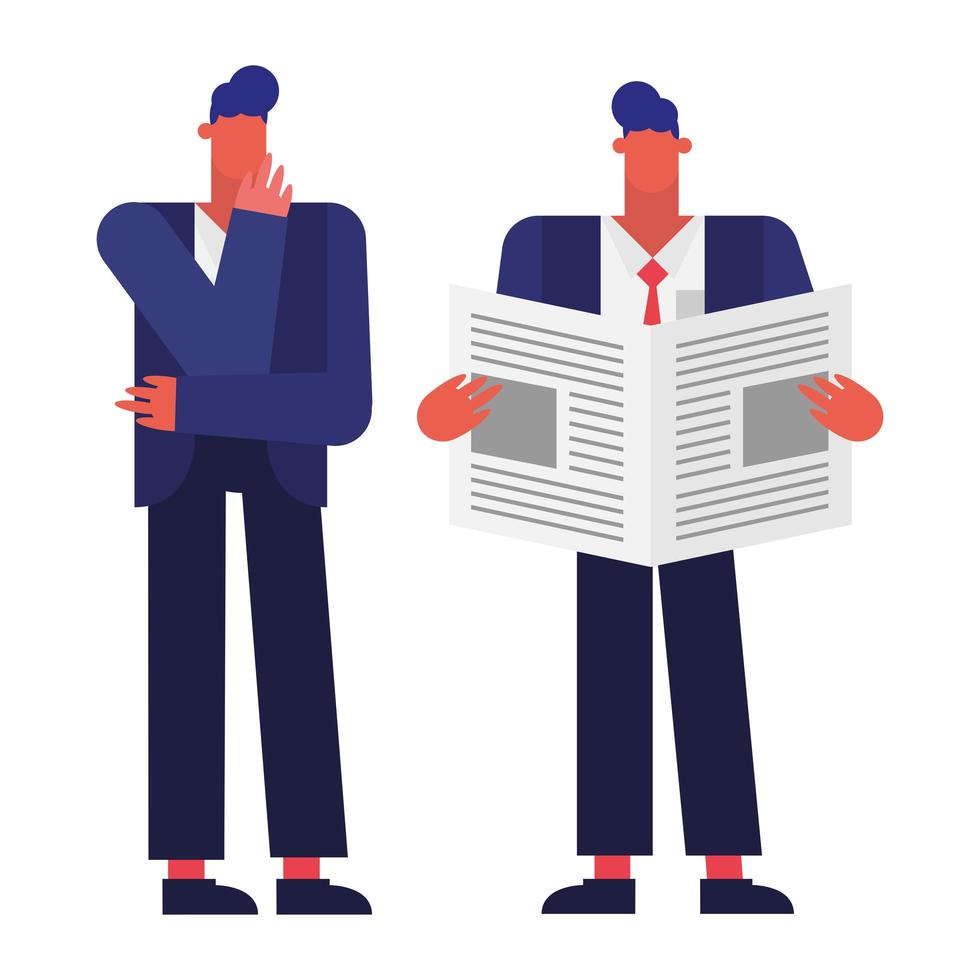men with news in the office vector design