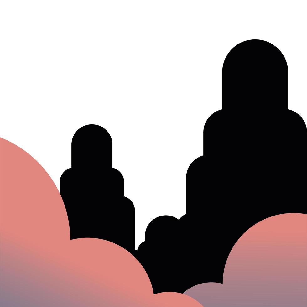 diseño de vector de paisaje de nubes rosadas