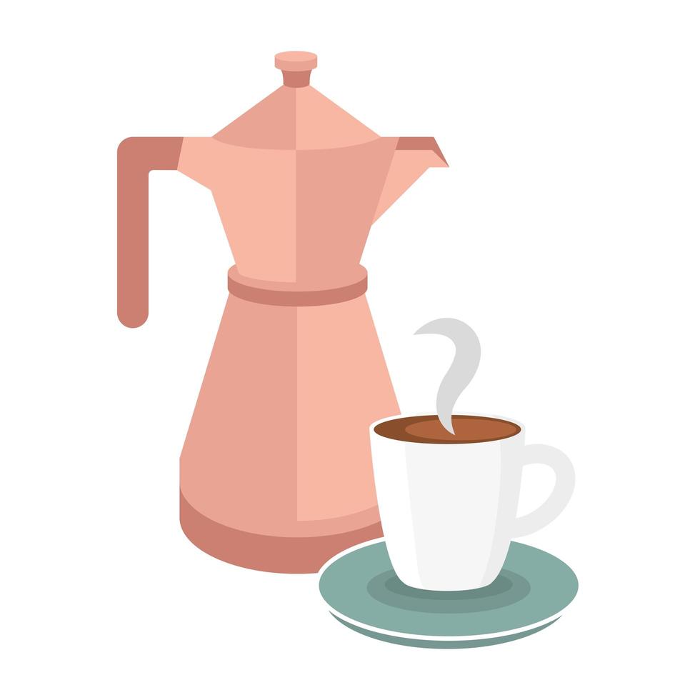 taza de café y diseño vectorial de olla vector