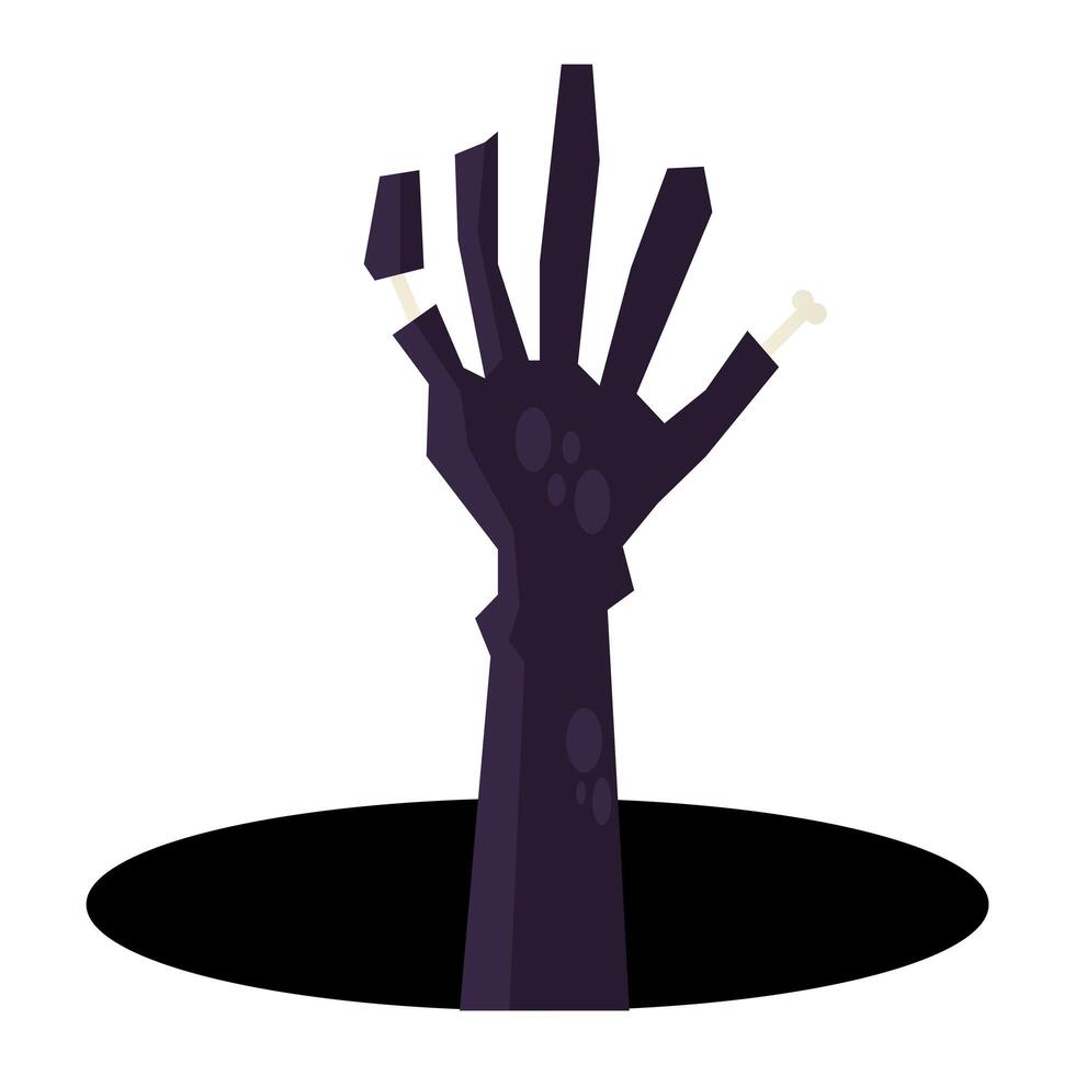 Halloween zombie hand design vector