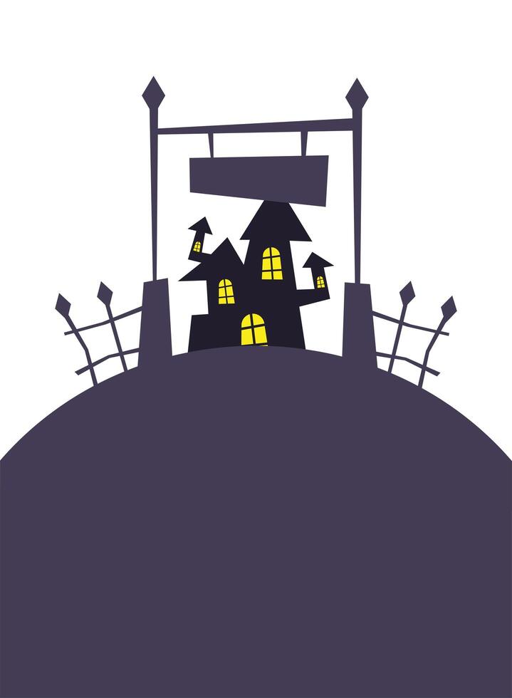 halloween gate and house vector design