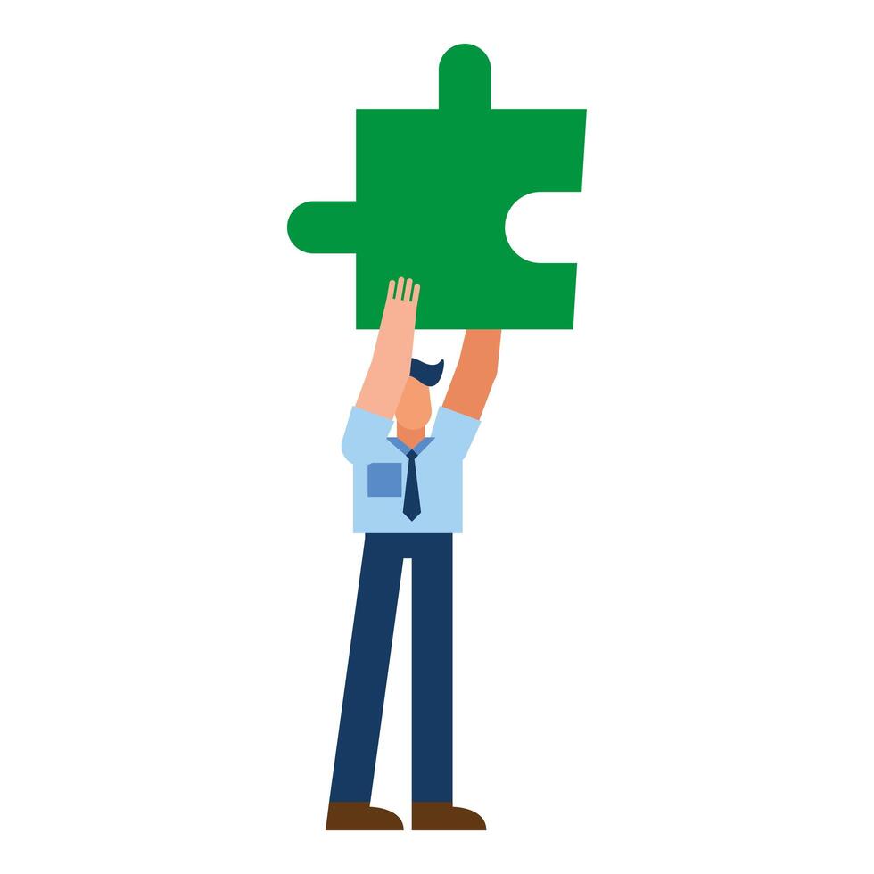 man with puzzle design vector