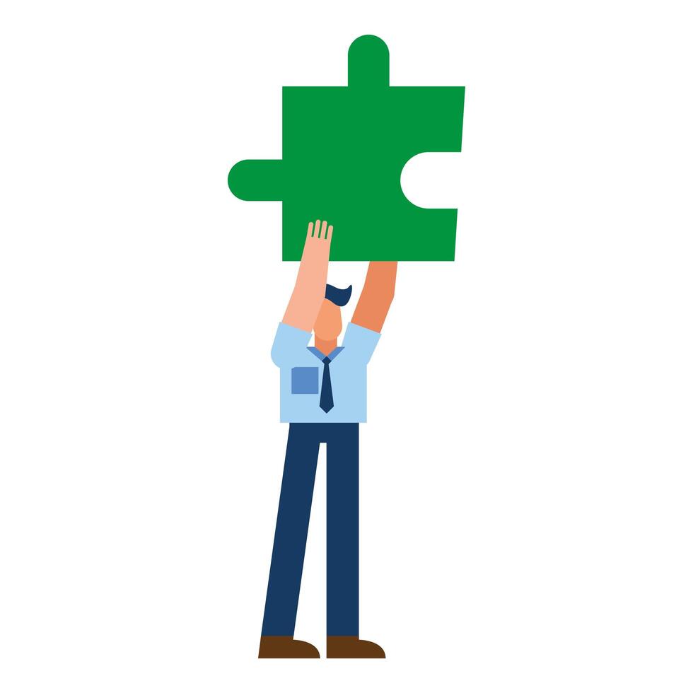 man with puzzle vector design