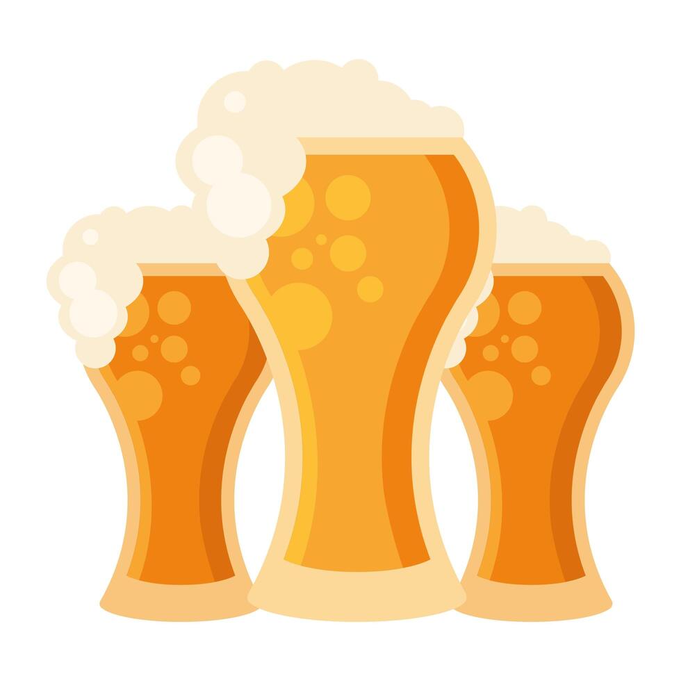 Isolated beer glasses design vector
