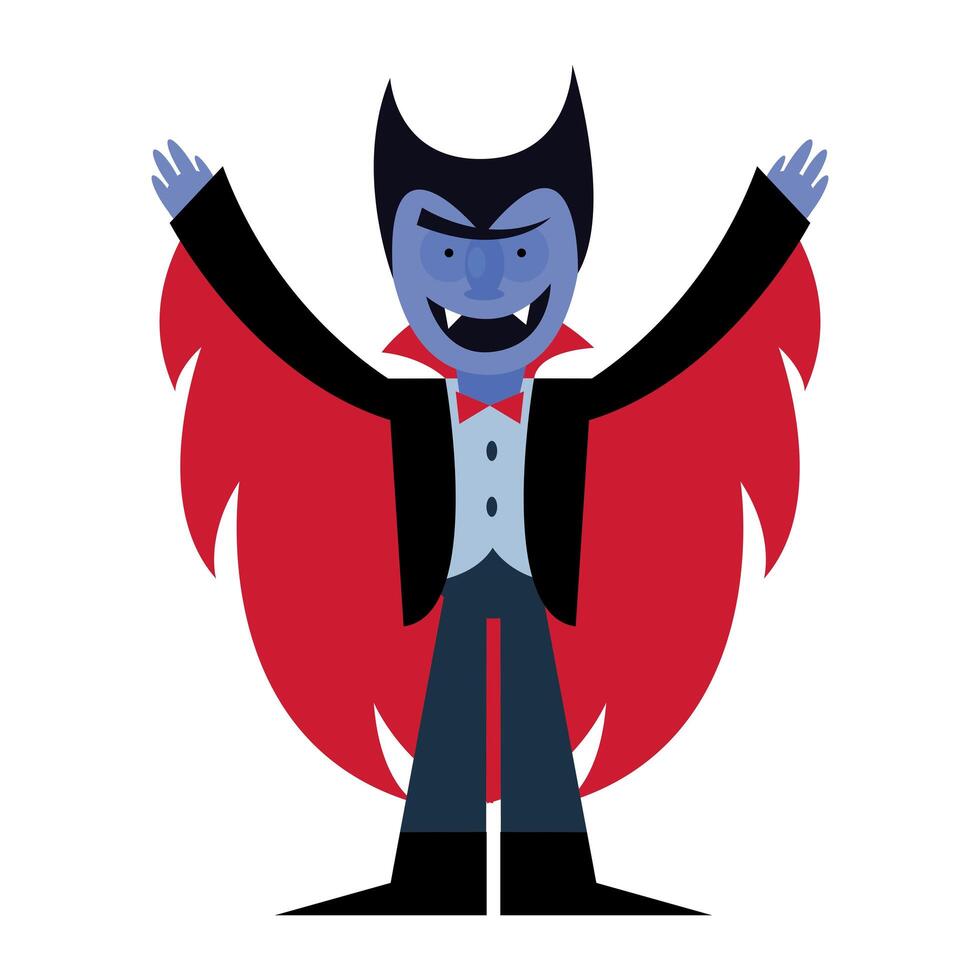 diseño de vector de dibujos animados de vampiro de halloween