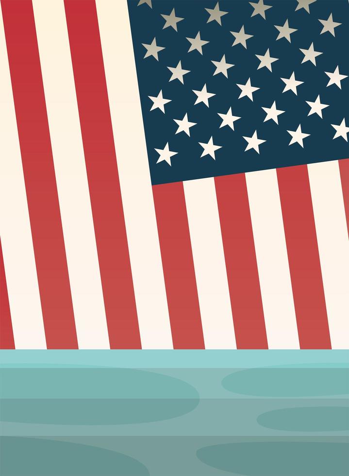 bandera de estados unidos en el mar diseño vectorial vector