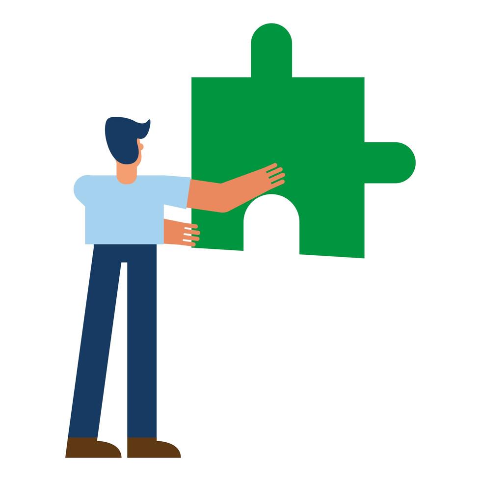 man with puzzle vector design