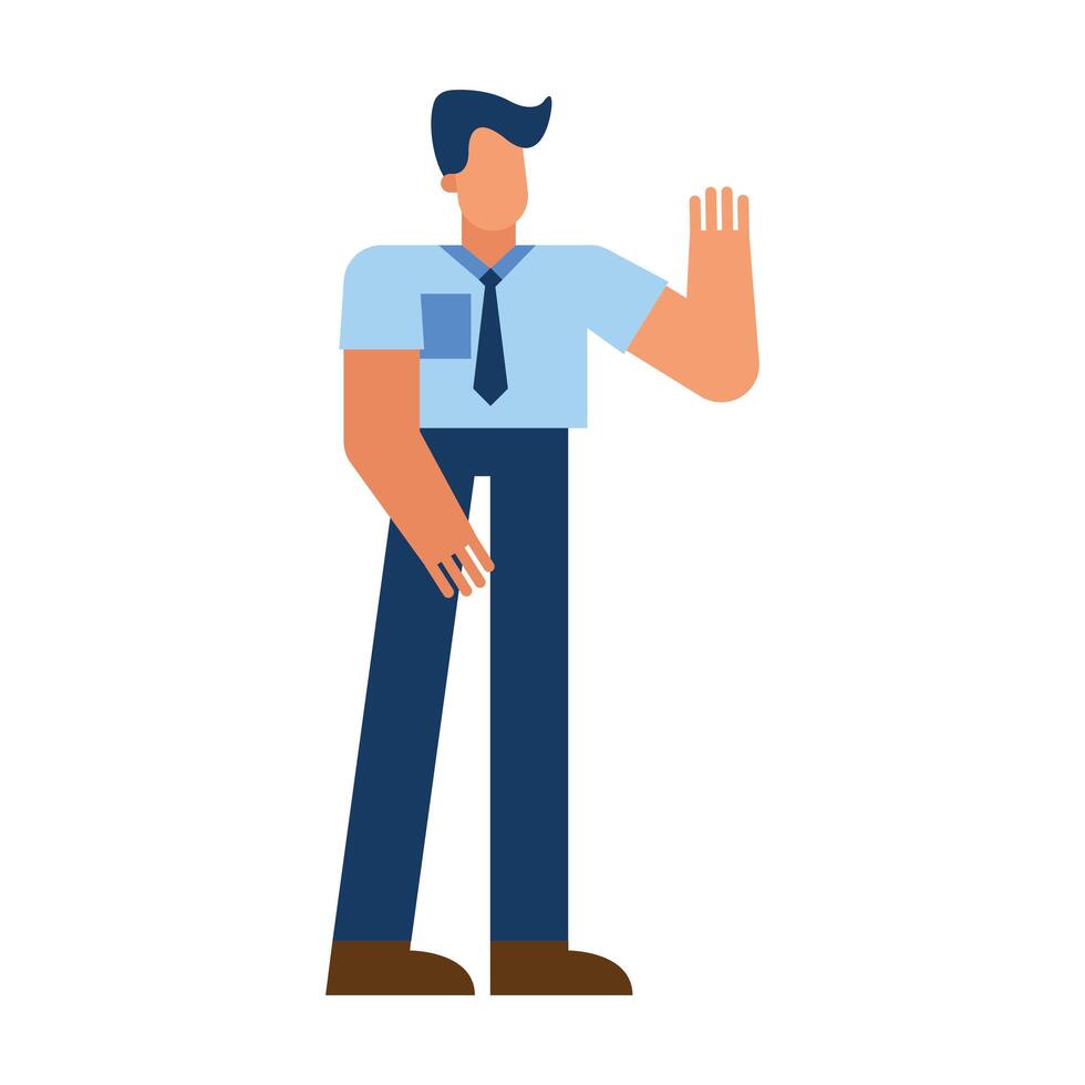man cartoon with necktie design vector