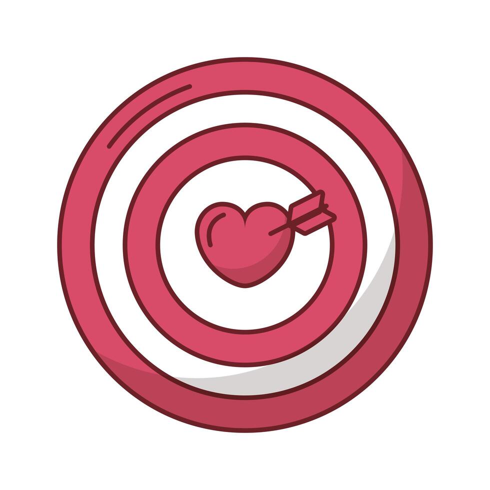 happy valentines day heart in target with arrow vector