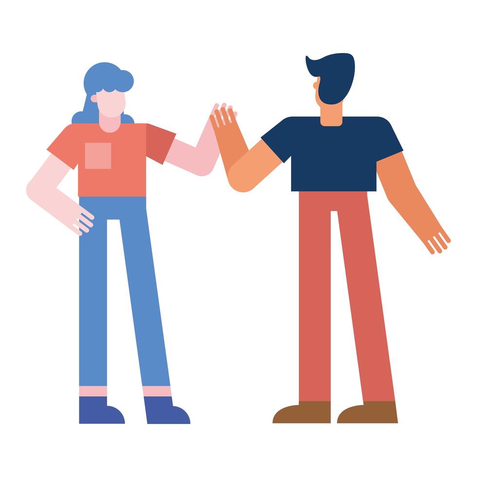 Pareja de mujer y hombre tomados de la mano diseño vectorial vector