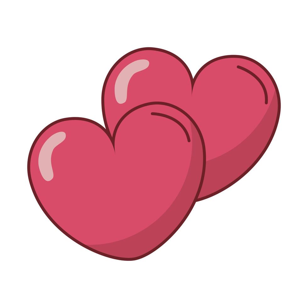 happy valentines day hearts icons vector