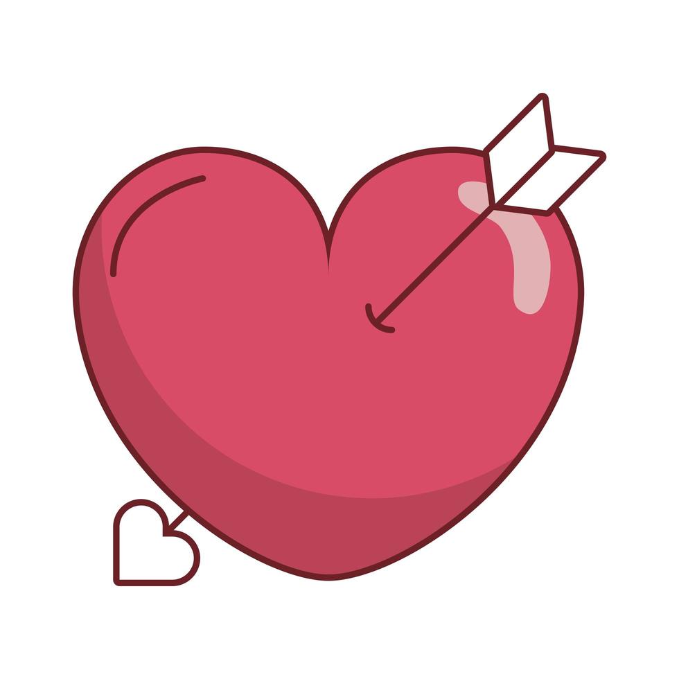 happy valentines day heart arrow vector