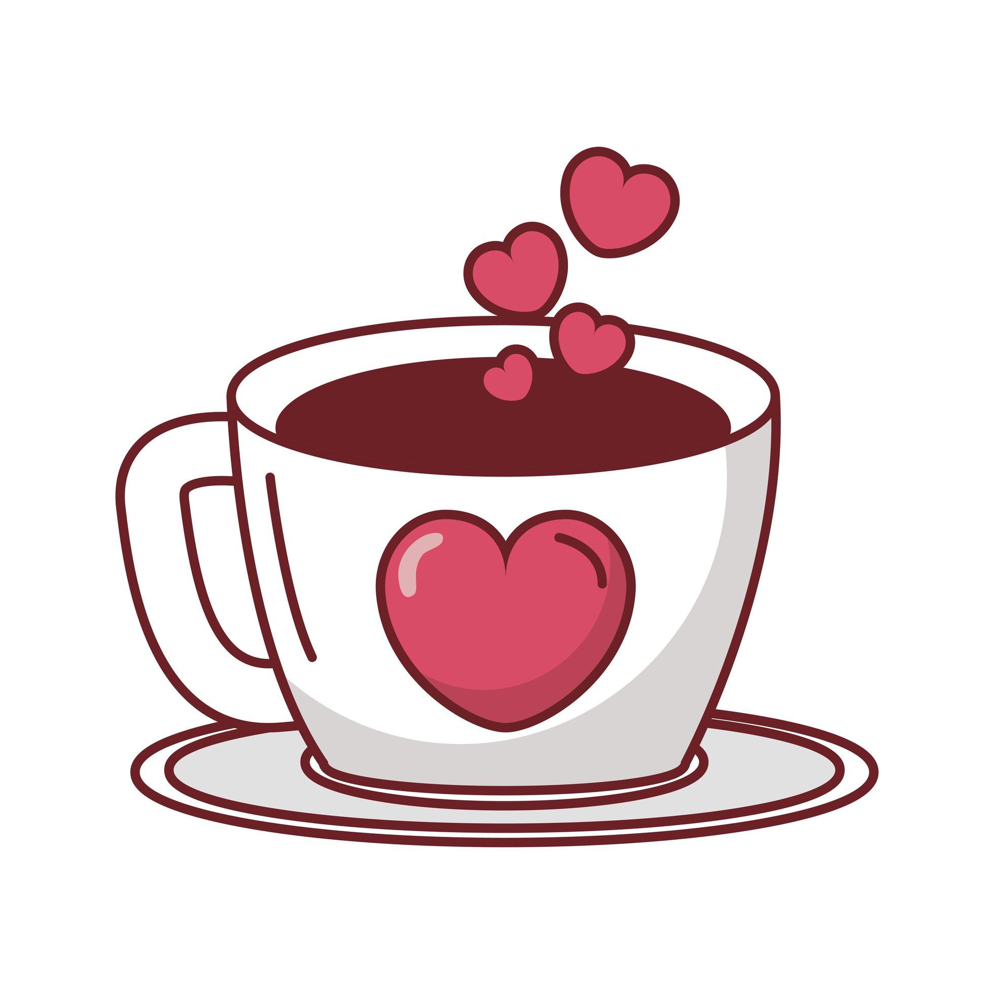 happy valentines day coffee cup with hearts 1890061 Vector Art at Vecteezy