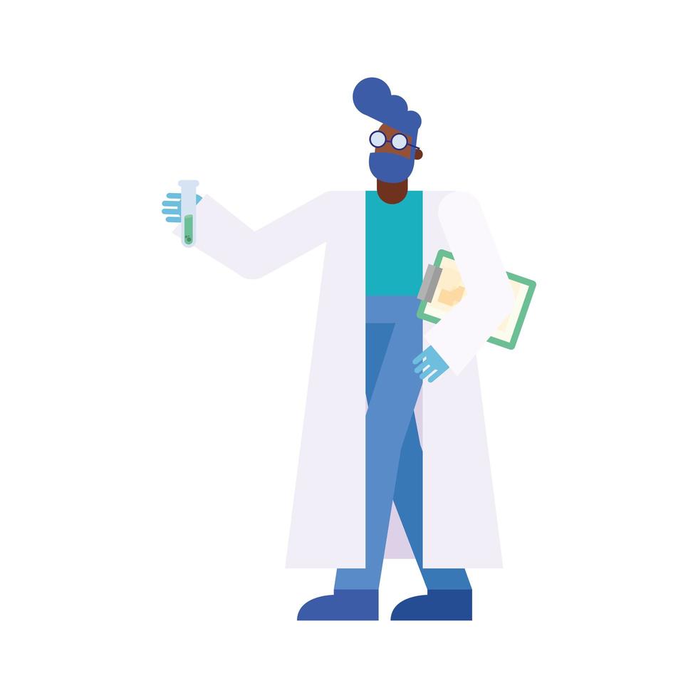 chemist man with tube and document vector design