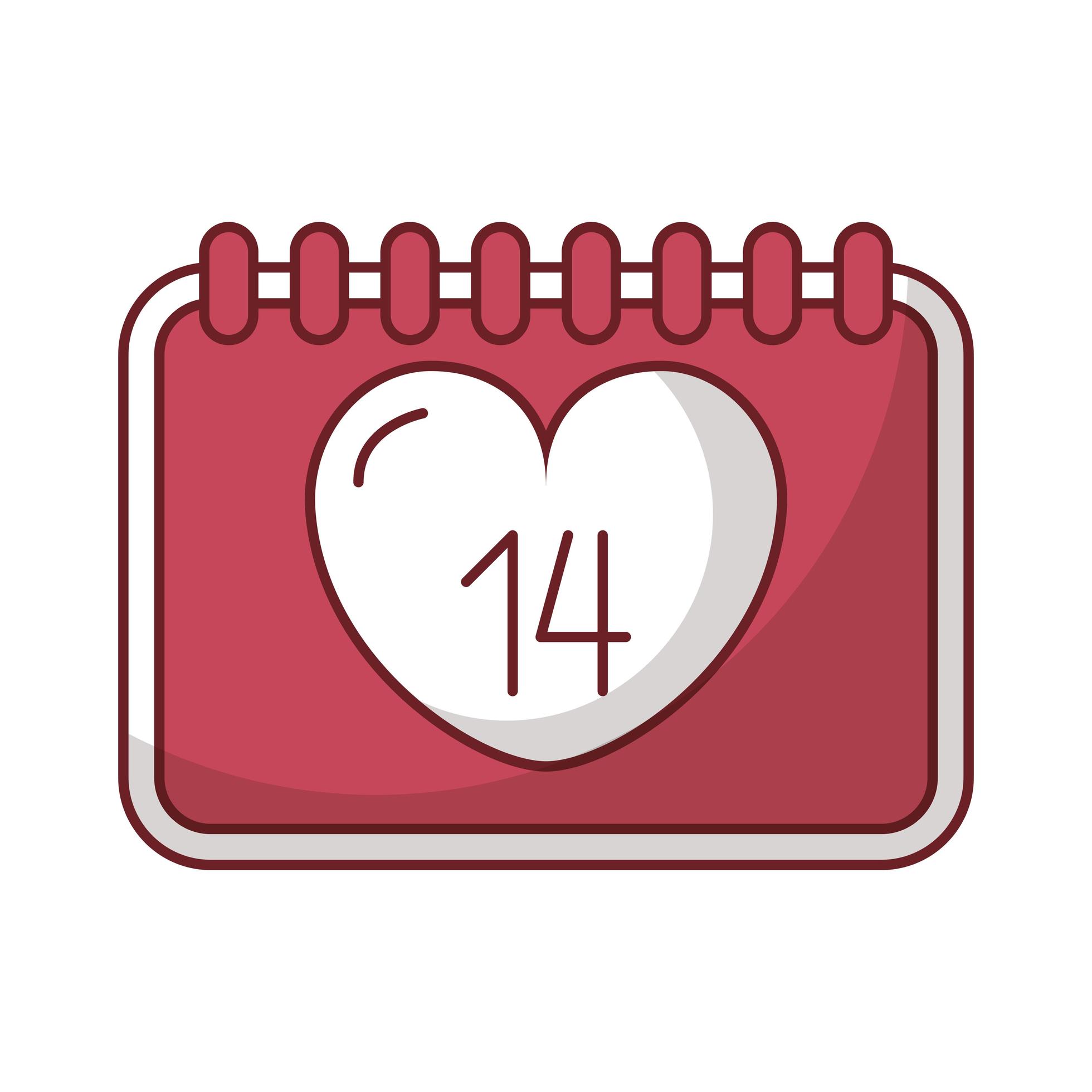happy valentines day calendar with hearts 1890096 Vector Art at Vecteezy