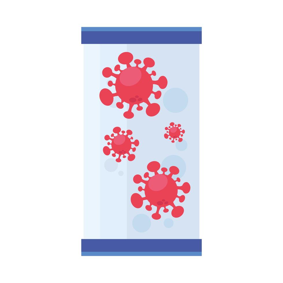 covid 19 virus in jar vector design