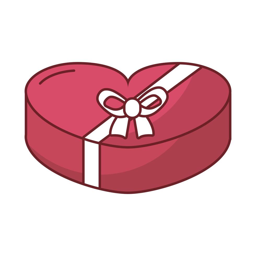 happy valentines day heart chocolate box vector