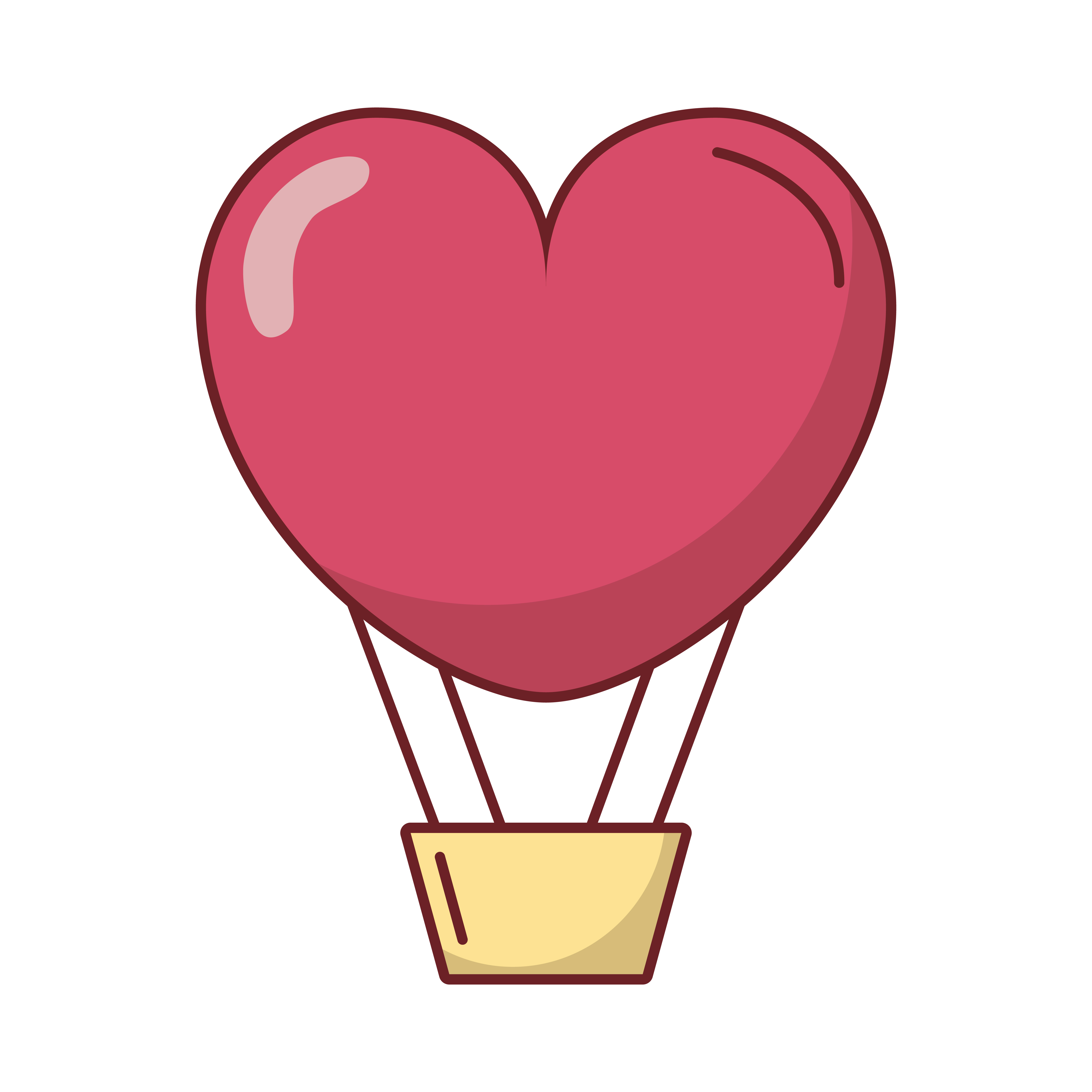 Valentine Day Air Balloon Line Art Sticker Stock Vector by  ©krugli86@gmail.com 326279720