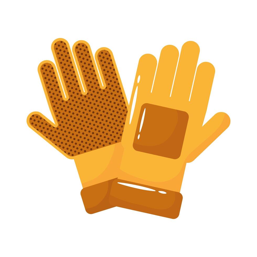 rubber gloves accessory flat style vector